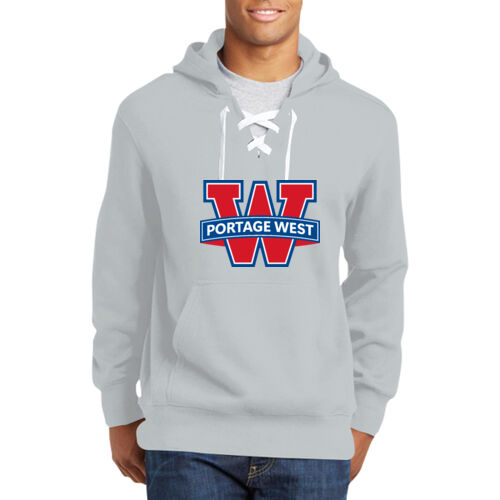 Lace Up Pullover Hooded Sweatshirt Thumbnail